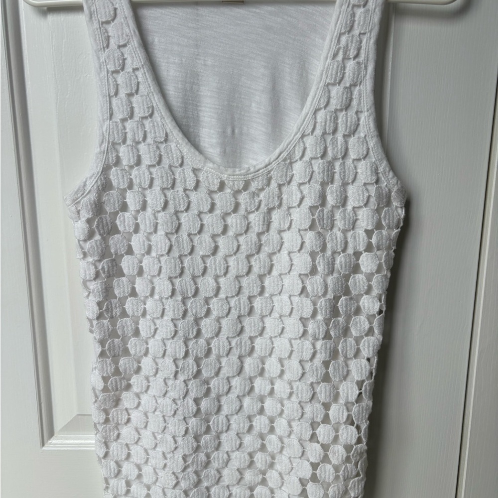 J. Crew White Eyelet Tank Top